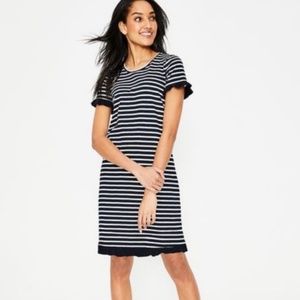 Boden | Dresses | Boden Emily Striped Jersey Ruffle Trim Dress In Navyivory  Size | Poshmark